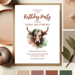 Taurus Bull Zodiac ThLED Födelsedagsfest Inbjudan Vykort