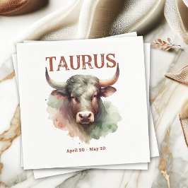 Taurus Bull Zodiac ThLED Födelsedagsfest Pappersservett