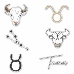 Taurus, Bulls födelsedag astrology Zodiac Black Klistermärken