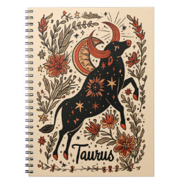 Taurus Celestial Zodiac Art Anteckningsbok