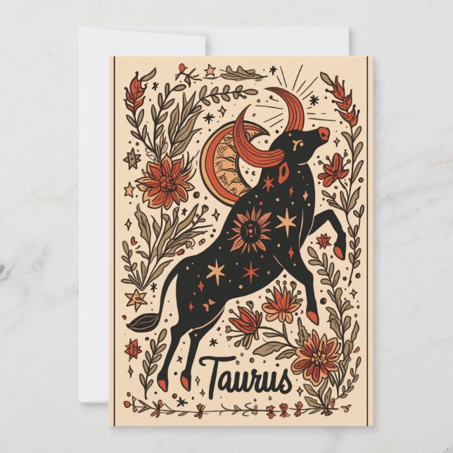 Taurus Celestial Zodiac Art Julkort (Framsida)