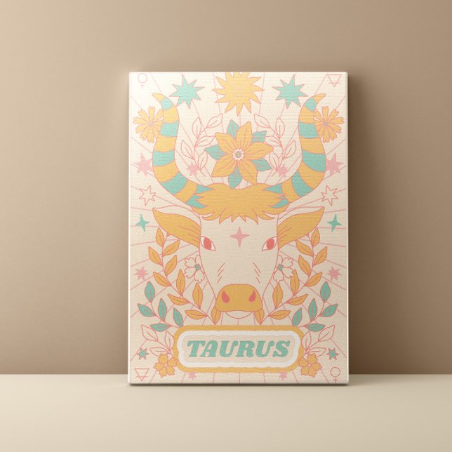 Taurus Celestial Zodiac Pastel Dreams Wall Arts Canvastryck (Skapare uppladdad)