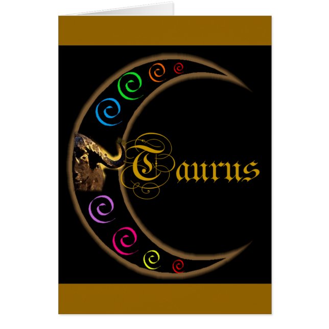 Taurus Celestrial Måne Hälsningskort (Framsidan)