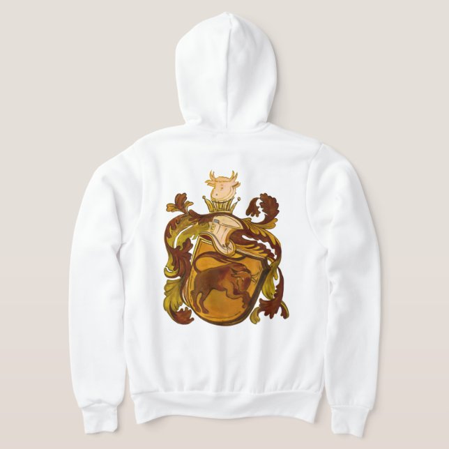 Taurus Coat of Arms Hoodie Jacket T Shirt (Laydown Baksida)