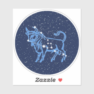 Taurus Constellation and Zodiac Sign med stjärnor Klistermärken