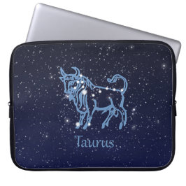 Taurus Constellation and Zodiac Sign med stjärnor Laptop Sleeve