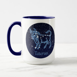 Taurus Constellation and Zodiac Sign med stjärnor Mugg