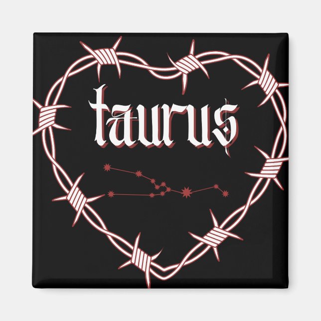 Taurus Constellation Gothic Aesthetic Barbed Wire Magnet (Framsidan)