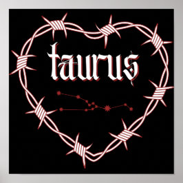 Taurus Constellation Gothic Mörk Celestial Art Poster