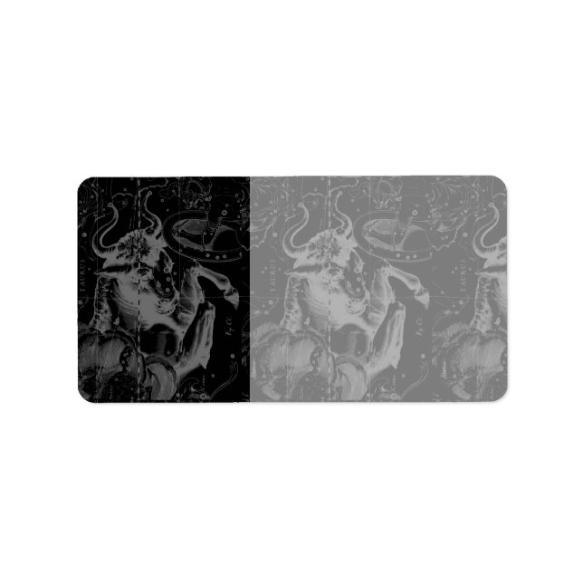 Taurus Constellation Hevelius 1690 Decor Adressetikett (Framsidan)