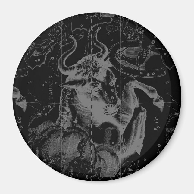 Taurus Constellation Hevelius 1690 Decor Magnet (Framsidan)