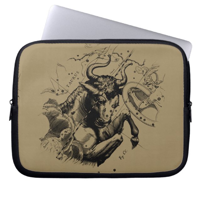 Taurus Constellation Karta Hevelius 1690 Laptop Sleeve (Framsidan)