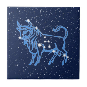 Taurus Constellation och Sol med stjärnor Kakelplatta