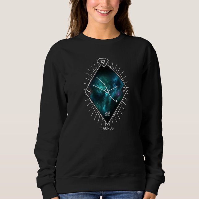 Taurus Constellation & Zodiac Symbol T Shirt (Framsida)