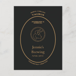 Taurus Egensinnig Sensuell Personlig Apotekslabel Vykort