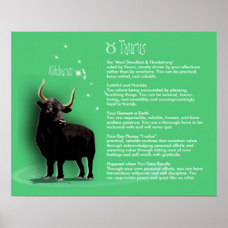 Taurus-egenskaper Poster