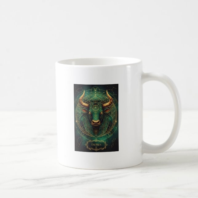 Taurus Emerald and Gold Astrology Coffee Cup Kaffemugg (Höger)