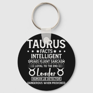 TAURUS Facts Zodiac Sign Shirt Birthday April Nyckelring