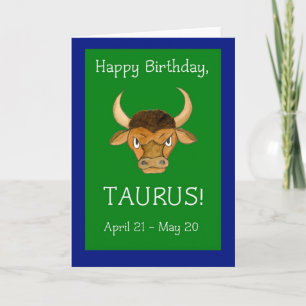 "Taurus"-födelsedagskort Kort