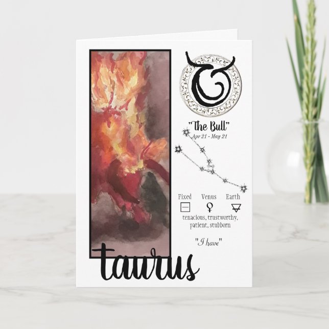 Taurus-födelsedagskort Kort (Framsida)