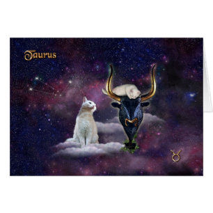 Taurus för Cat Lovers Hälsningskort