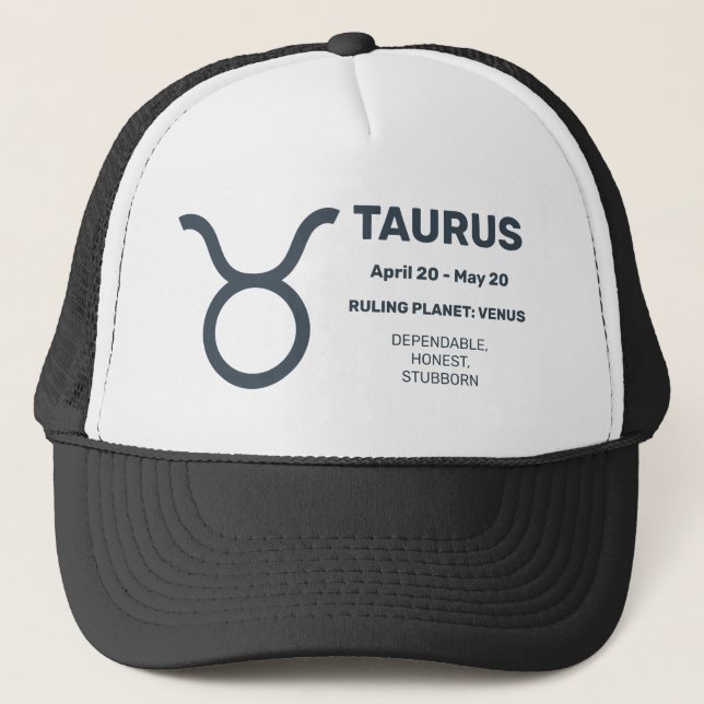 Taurus för eget namn/textzodiactecken keps (Framsida)