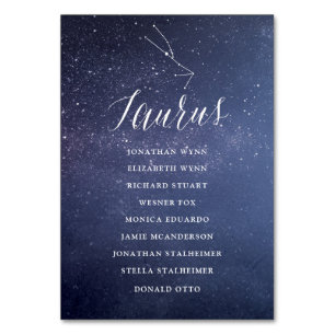 Taurus för sätesdiagrammet Stars Galaxy Bröllop Bordsnummer