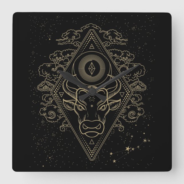 Taurus Fyrkantig Klocka (Framsida)