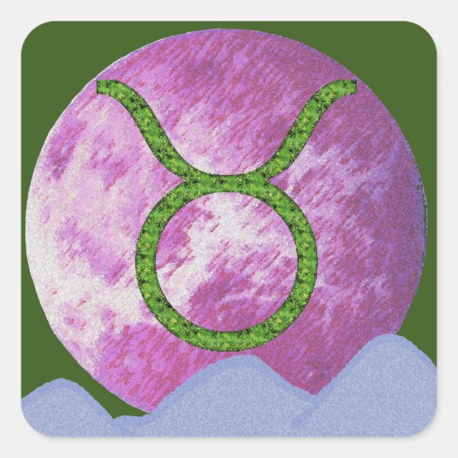 Taurus Fyrkantigt Klistermärke (Framsida)