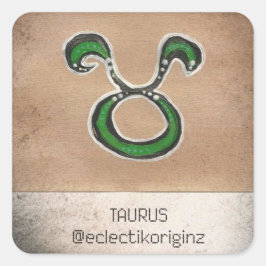 Taurus Fyrkantigt Klistermärke