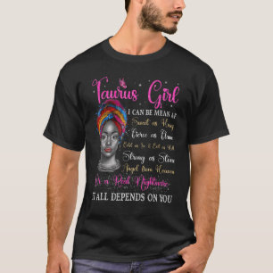 Taurus Girl Black Queen Zodiac Birthday Afro Natur T Shirt