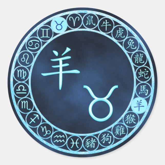 Taurus/Goat Runt Klistermärke (Framsida)