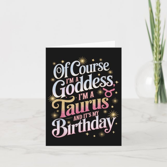 Taurus Goddess drottning vid min födelsedagsflicka Kort (Framsida)