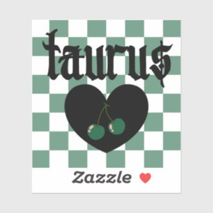 Taurus gotiic Aestthetic Checkered Cherry Art Klistermärken