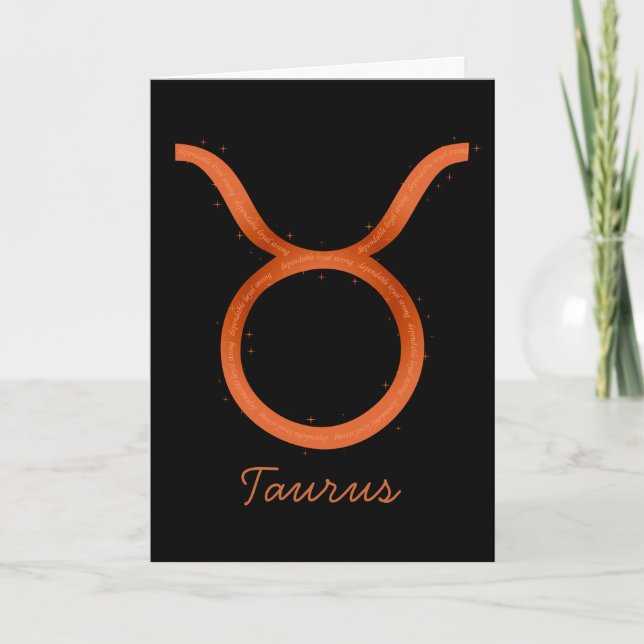 Taurus-hälsningskort - tomt kort (Framsida)