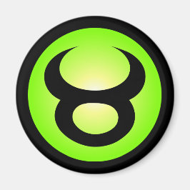 Taurus Horoscope Sign Sunny Grönt Magnet