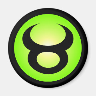 Taurus Horoscope Sign Sunny Grönt Magnet