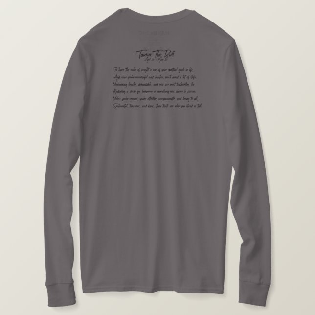 Taurus Långärmad T-Shirt (Design baksida)