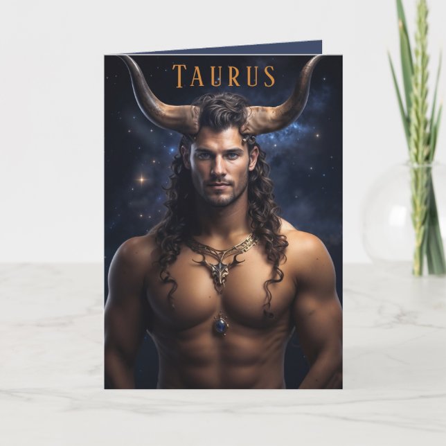 Taurus Male Birthday Card Helgkort (Framsida)