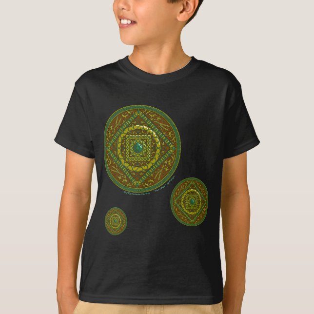 Taurus Mandala Barn och Baby Mörk Shirt Tröja (Framsida)