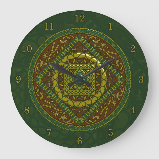 Taurus Mandala Clock Stor Klocka (Framsida)