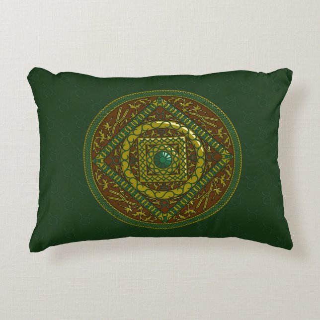 Taurus Mandala Dekorativ Kudd Prydnadskudde (Framsidan)