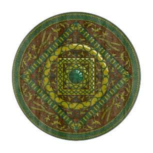 Taurus Mandala Glass-skärningspunkt