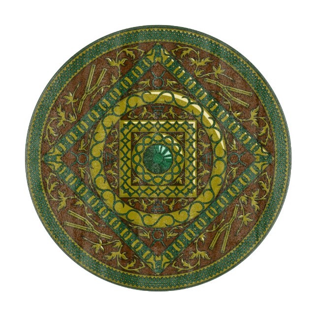 Taurus Mandala Glass-skärningspunkt (Framsidan)