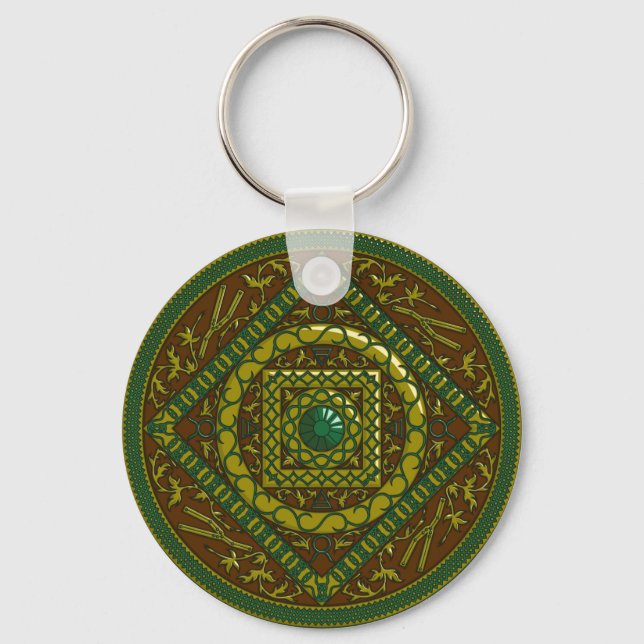 Taurus Mandala Keychain Nyckelring (Framsida)