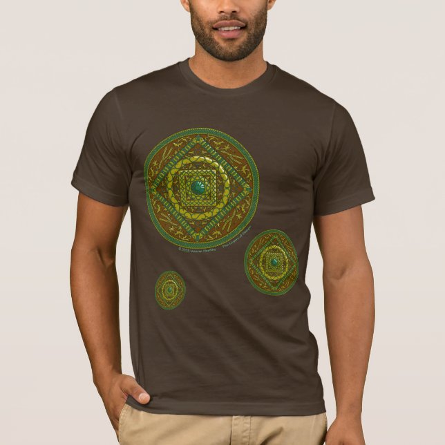 Taurus Mandala Manar Mörk Shirt Tee (Framsida)