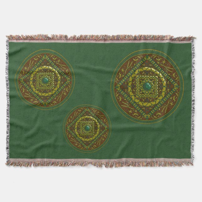 Taurus Mandala Throw Blanket Mysfilt (Framsidan)
