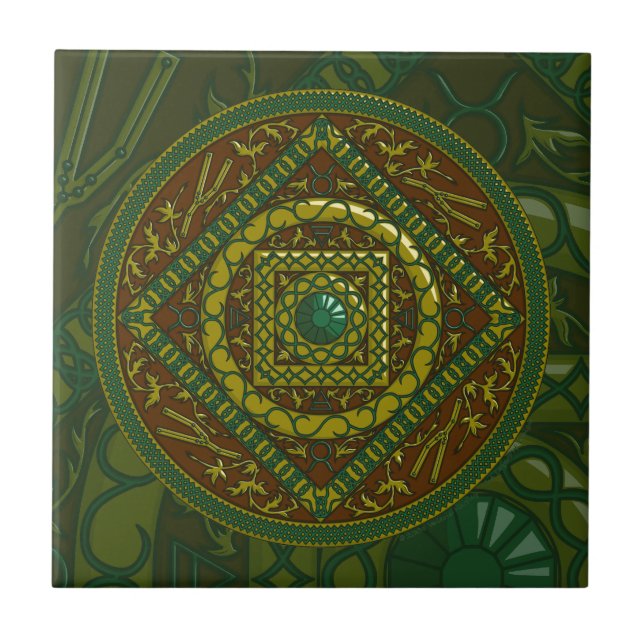 Taurus Mandala Tile Kakelplatta (Framsidan)