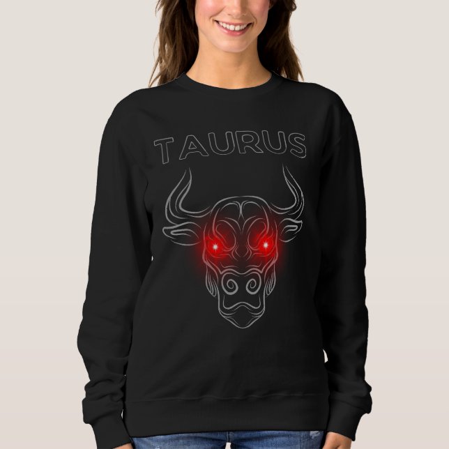 Taurus Mörk Astrologi | Minimal Ockult Zodiak T Shirt (Framsida)