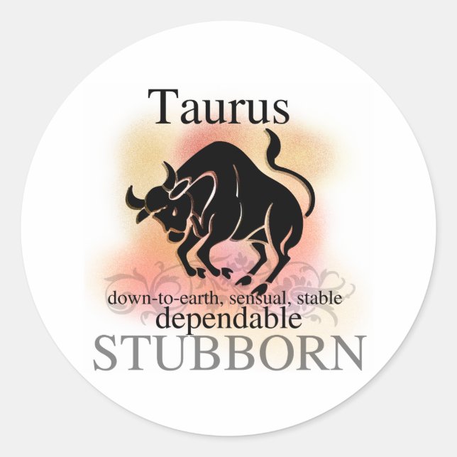 Taurus om dig runt klistermärke (Framsida)